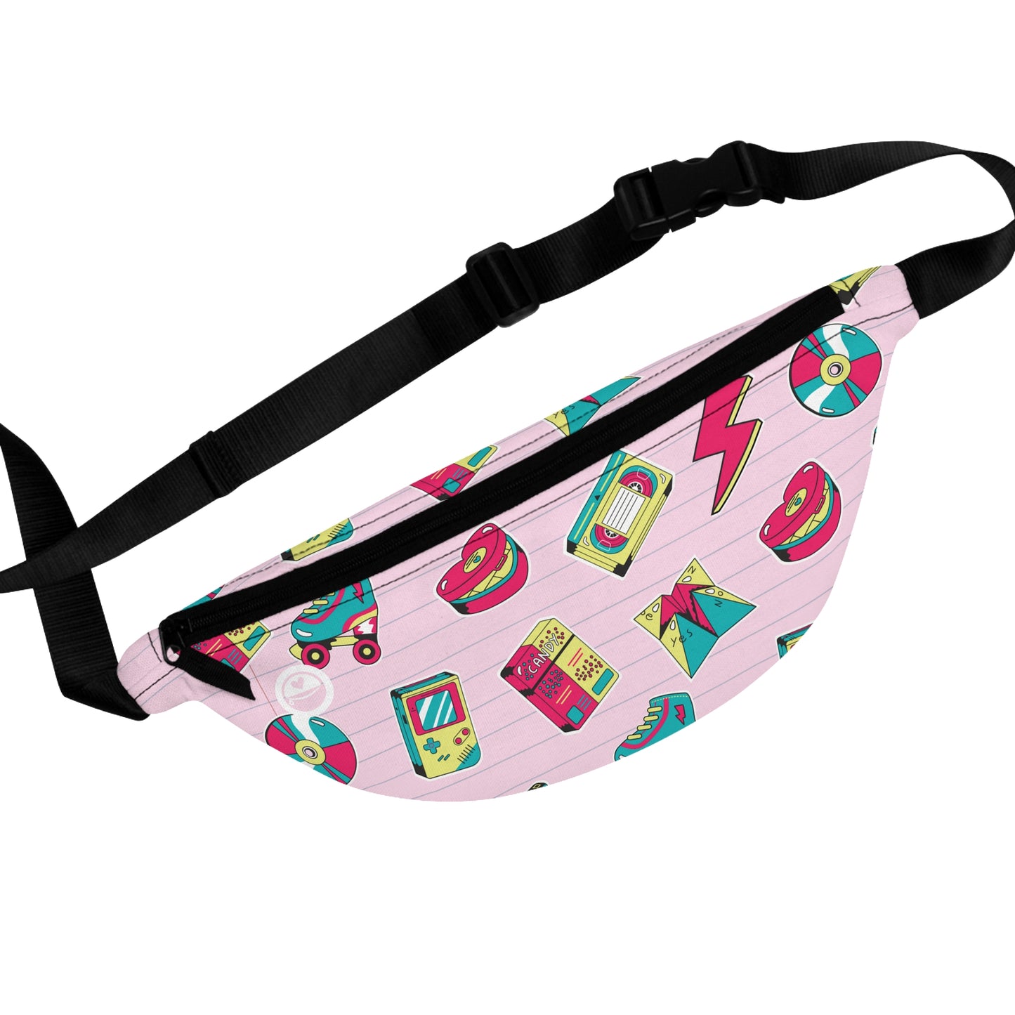 Back In The 90s… - The Allsack - Orders ship within three (3) Business Days of order Personalization is free of charge Includes credit card holders Black lining with inside divider and zipper pocket on the back Adjustable waist band 100% Polyester One size One-sided print Assembled in the USA from globally sourced parts