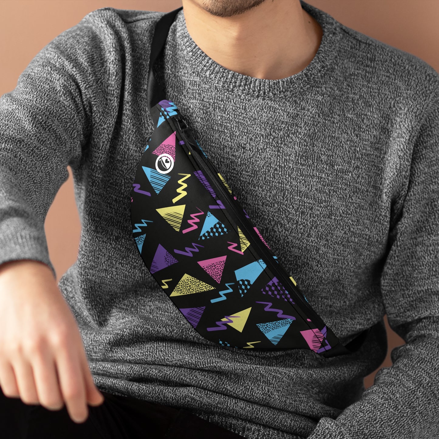 Saved By The Dang Bell - The Allsack - Orders ship within three (3) Business Days of order Personalization is free of charge Includes credit card holders Black lining with inside divider and zipper pocket on the back Adjustable waist band 100% Polyester One size One-sided print Assembled in the USA from globally sourced parts