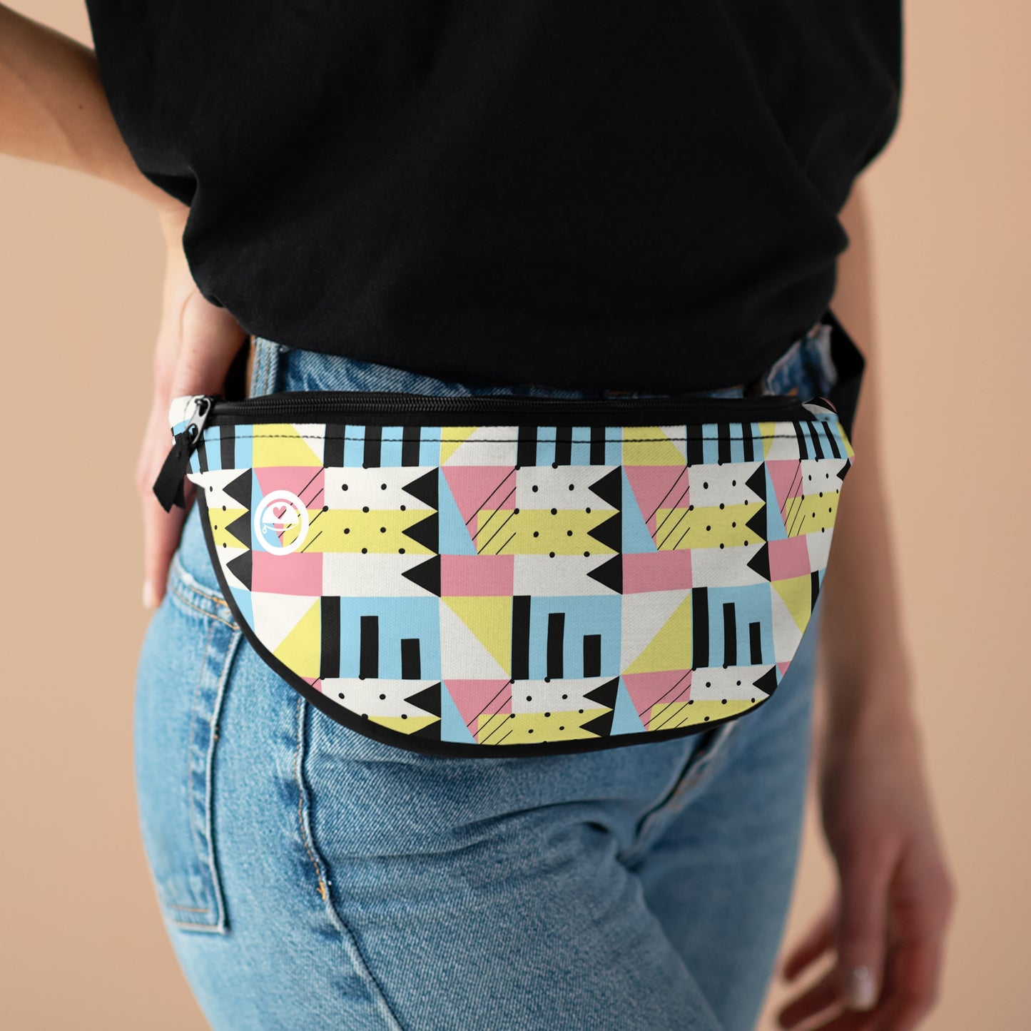 Eighties Chic - The Allsack - Orders ship within three (3) Business Days of order Personalization is free of charge Includes credit card holders Black lining with inside divider and zipper pocket on the back Adjustable waist band 100% Polyester One size One-sided print Assembled in the USA from globally sourced parts