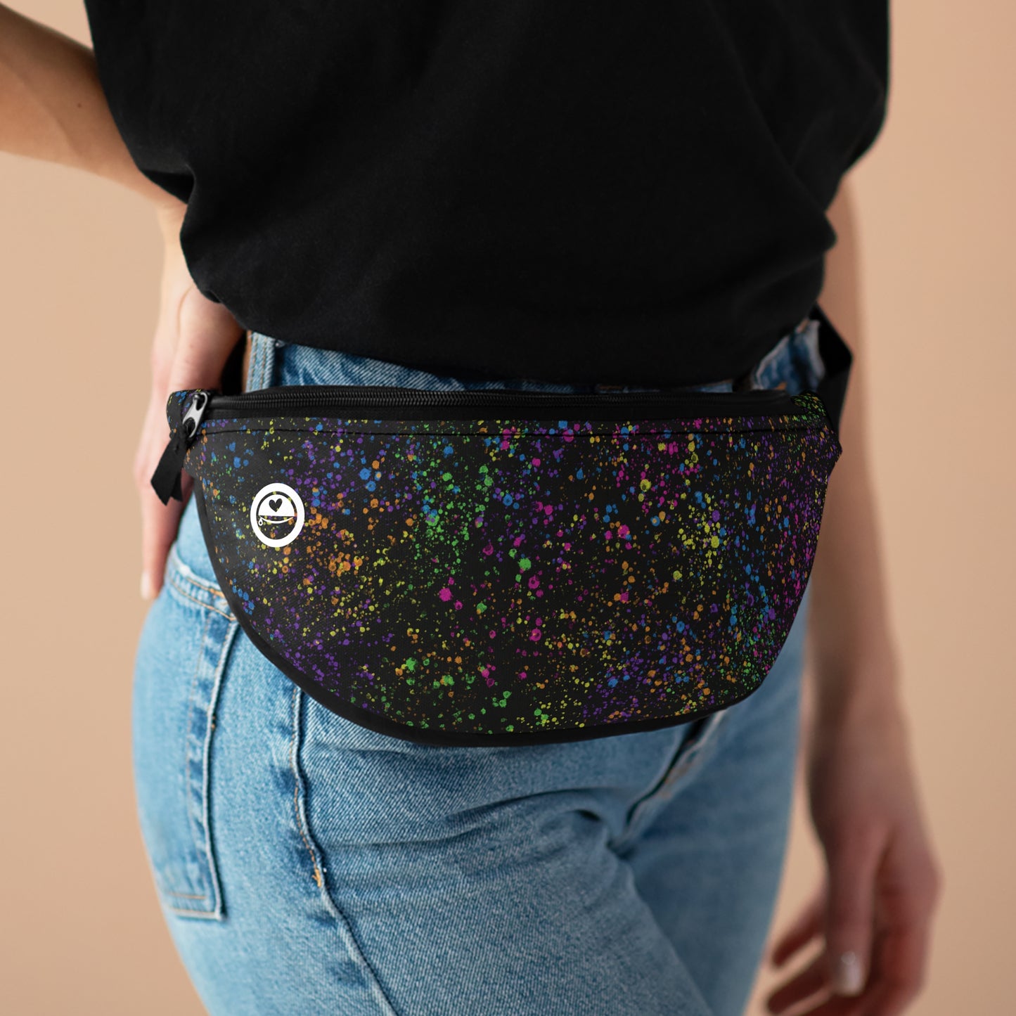 Cosmic Bowling Anyone? - The Allsack - Orders ship within three (3) Business Days of order Personalization is free of charge Includes credit card holders Black lining with inside divider and zipper pocket on the back Adjustable waist band 100% Polyester One size One-sided print Assembled in the USA from globally sourced parts