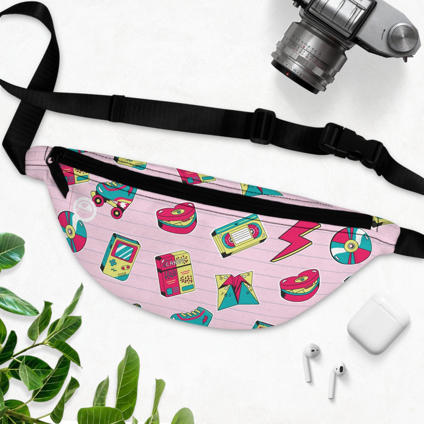 Back In The 90s… - The Allsack - Orders ship within three (3) Business Days of order Personalization is free of charge Includes credit card holders Black lining with inside divider and zipper pocket on the back Adjustable waist band 100% Polyester One size One-sided print Assembled in the USA from globally sourced parts