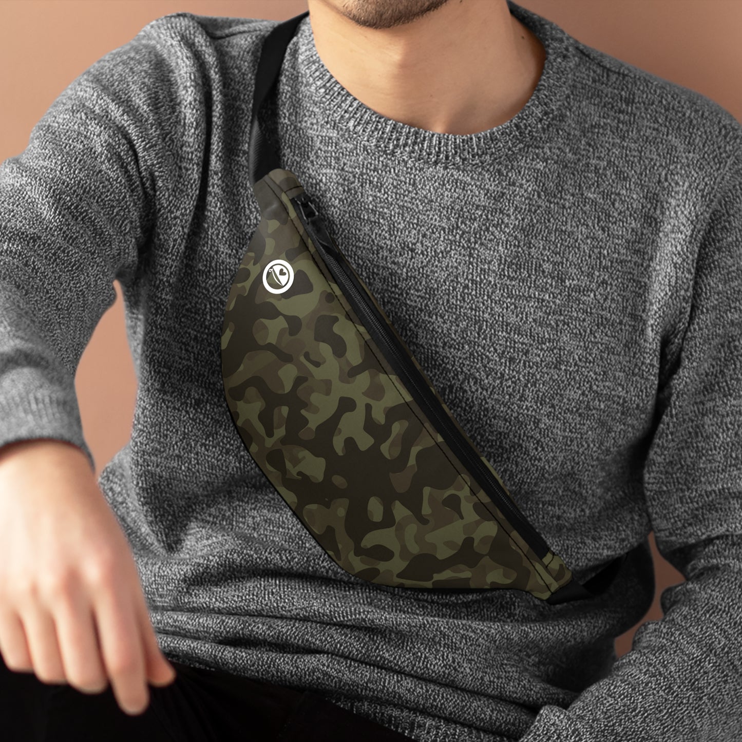 Oh Deer Me! - The Allsack - Orders ship within three (3) Business Days of order Personalization is free of charge Includes credit card holders Black lining with inside divider and zipper pocket on the back Adjustable waist band 100% Polyester One size One-sided print Assembled in the USA from globally sourced parts