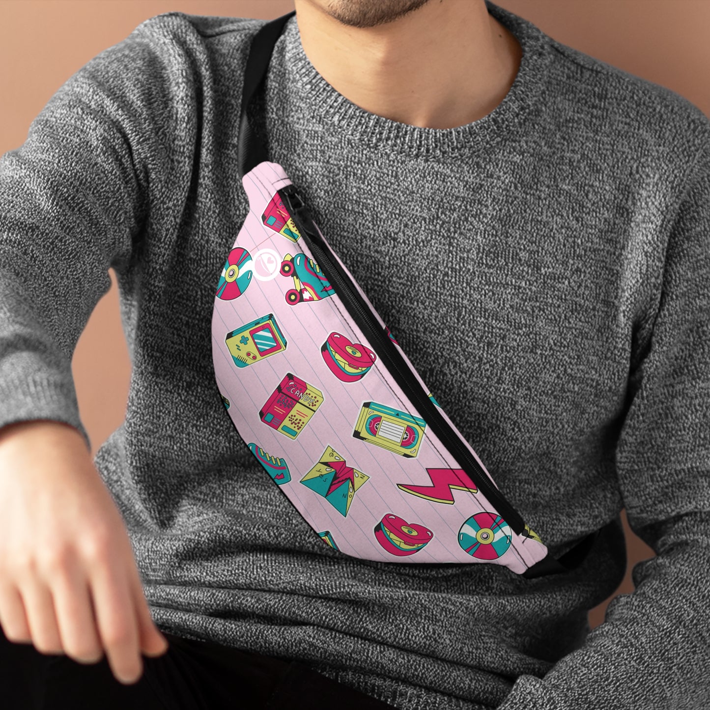 Back In The 90s… - The Allsack - Orders ship within three (3) Business Days of order Personalization is free of charge Includes credit card holders Black lining with inside divider and zipper pocket on the back Adjustable waist band 100% Polyester One size One-sided print Assembled in the USA from globally sourced parts