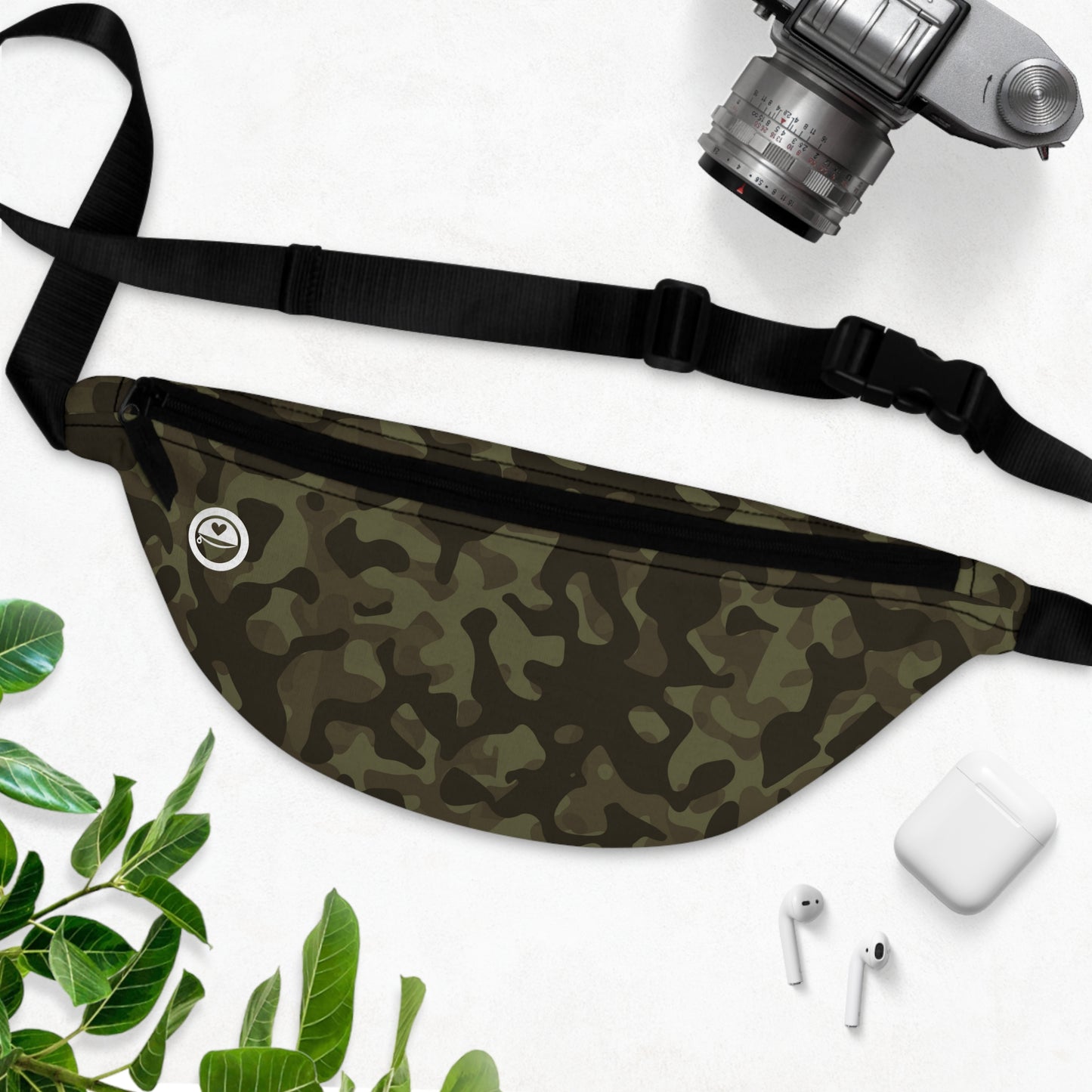 Oh Deer Me! - The Allsack - Orders ship within three (3) Business Days of order Personalization is free of charge Includes credit card holders Black lining with inside divider and zipper pocket on the back Adjustable waist band 100% Polyester One size One-sided print Assembled in the USA from globally sourced parts