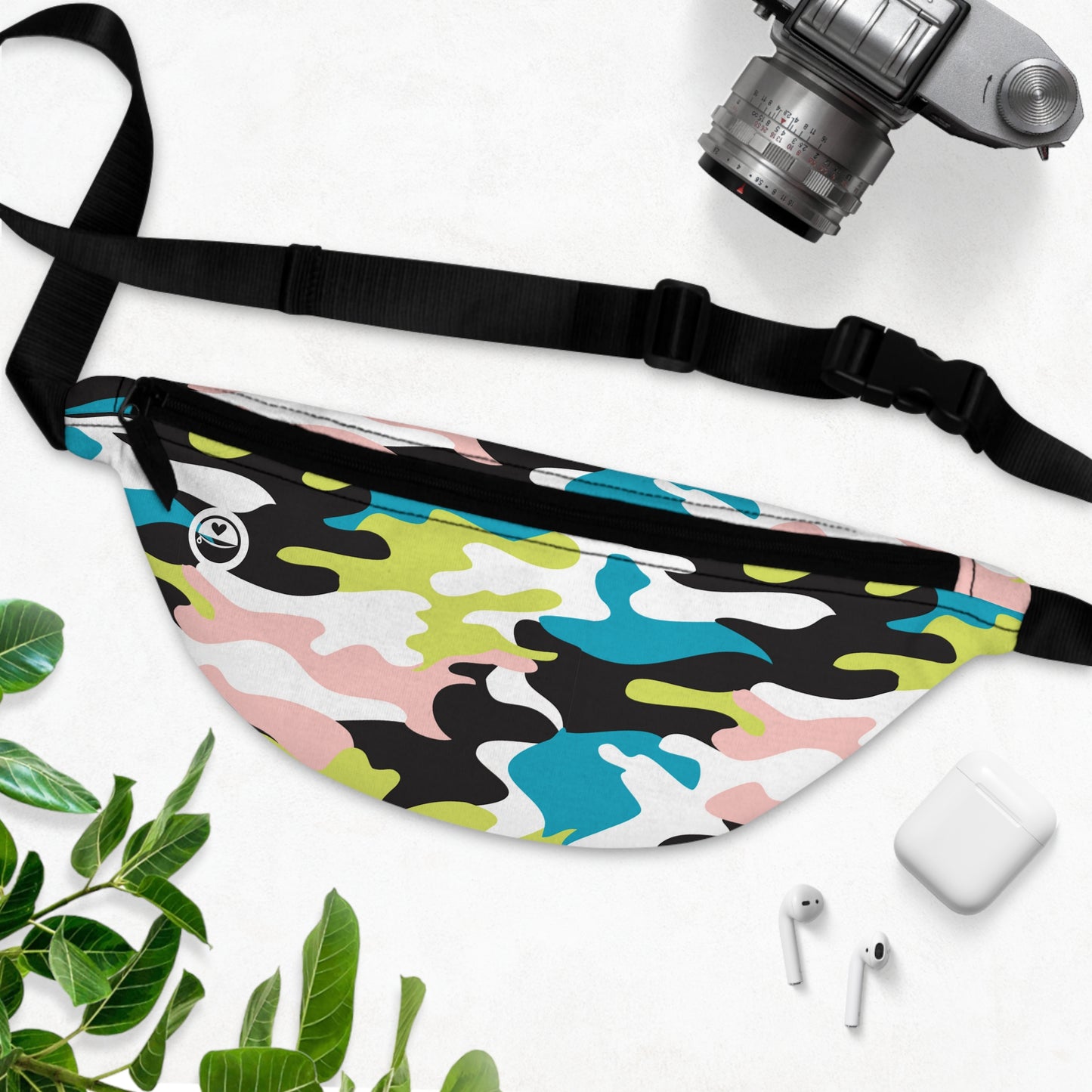 Squirrel’s Delight - The Allsack - Orders ship within three (3) Business Days of order Personalization is free of charge Includes credit card holders Black lining with inside divider and zipper pocket on the back Adjustable waist band 100% Polyester One size One-sided print Assembled in the USA from globally sourced parts