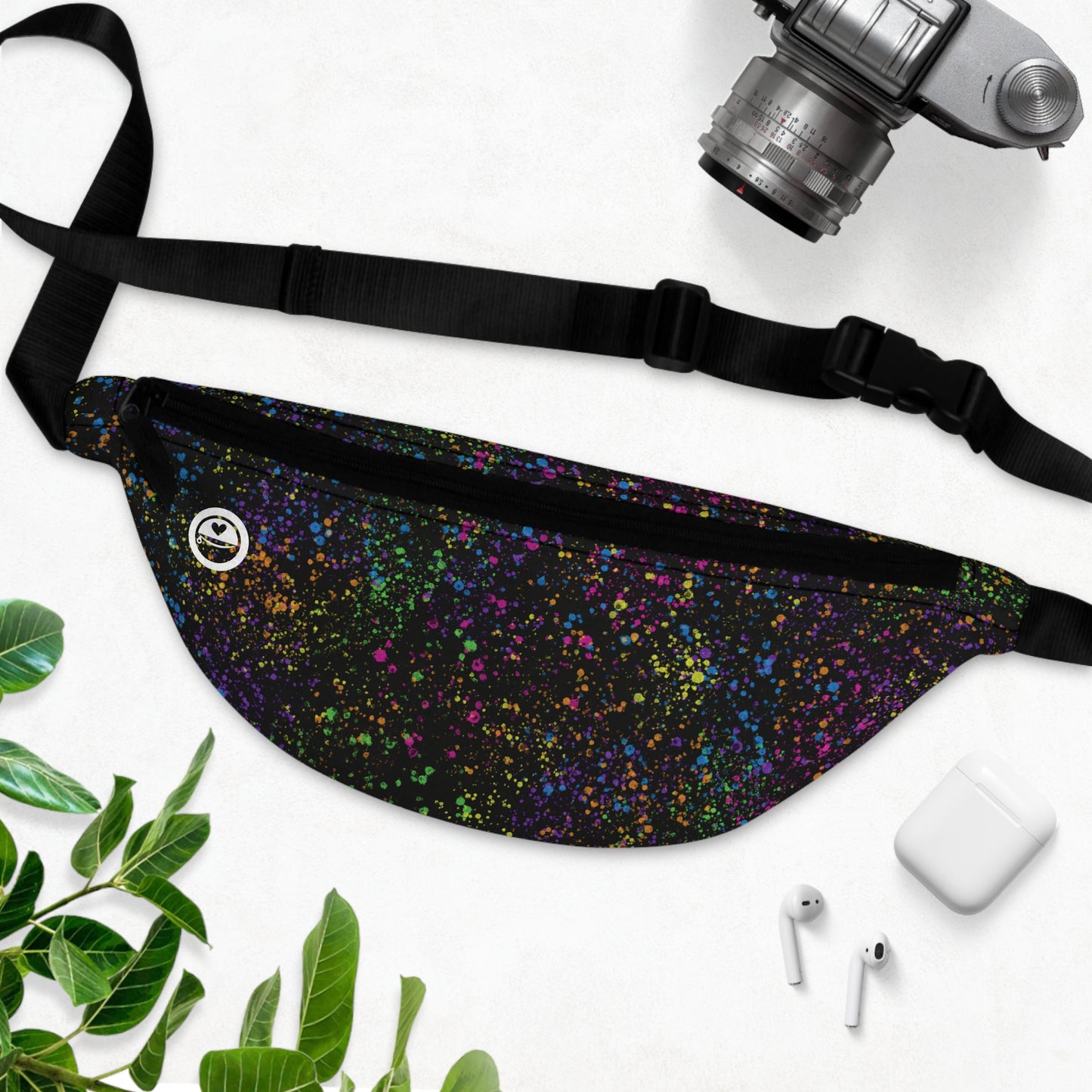 Cosmic Bowling Anyone? - The Allsack - Orders ship within three (3) Business Days of order Personalization is free of charge Includes credit card holders Black lining with inside divider and zipper pocket on the back Adjustable waist band 100% Polyester One size One-sided print Assembled in the USA from globally sourced parts