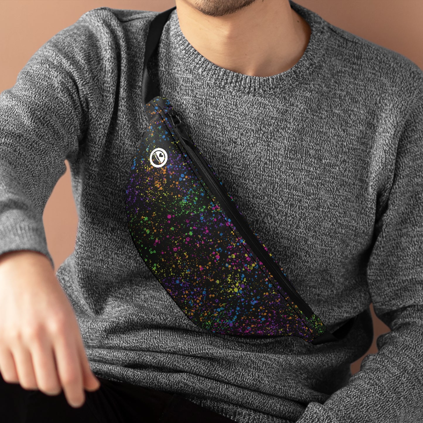 Cosmic Bowling Anyone? - The Allsack - Orders ship within three (3) Business Days of order Personalization is free of charge Includes credit card holders Black lining with inside divider and zipper pocket on the back Adjustable waist band 100% Polyester One size One-sided print Assembled in the USA from globally sourced parts